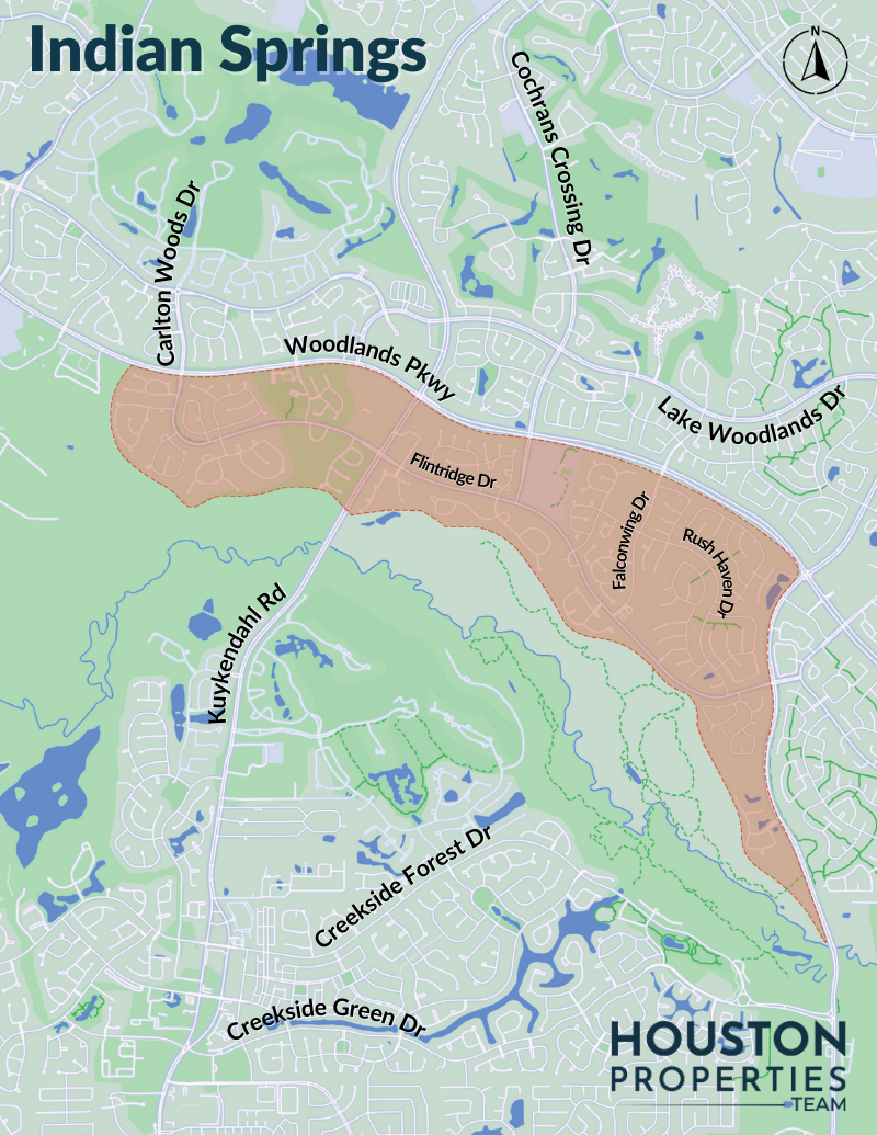 Map of The Woodlands: Indian Springs