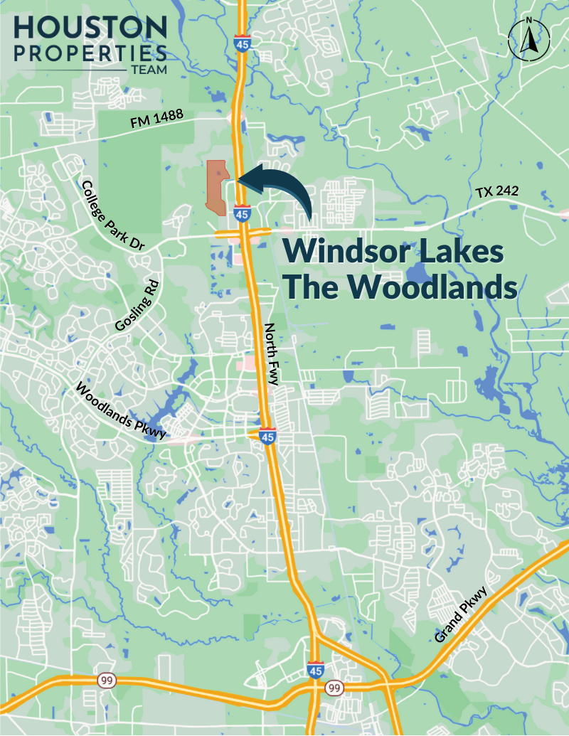 The Woodlands: Windsor Lakes Map