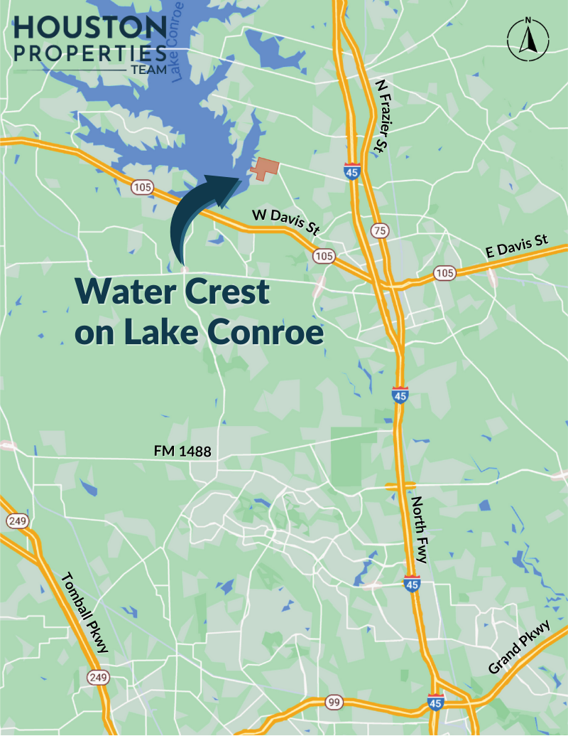 Water Crest on Lake Conroe Map