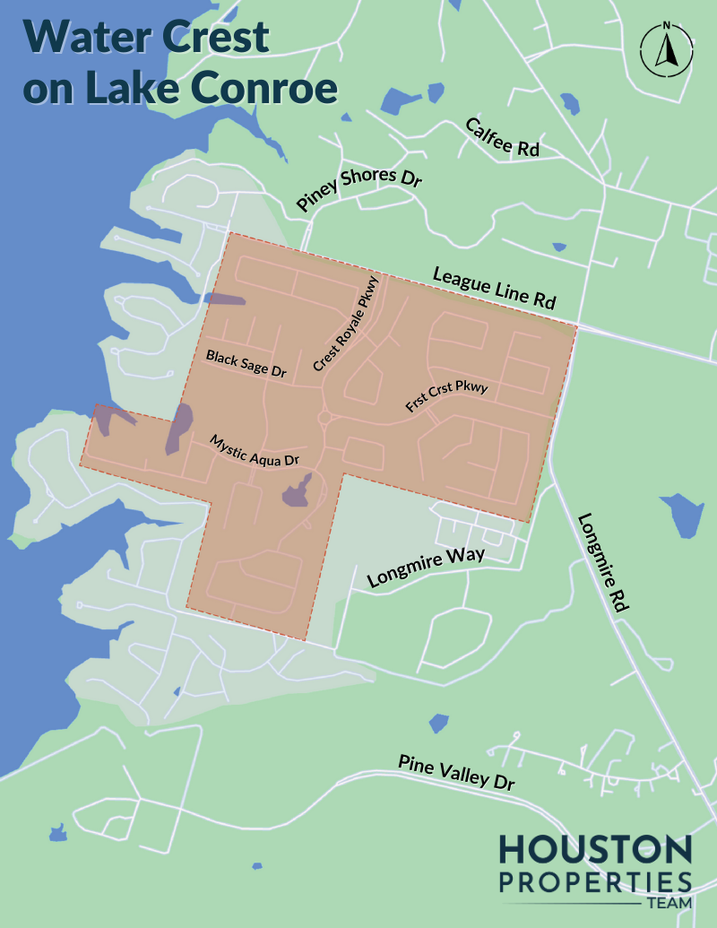 Map of Water Crest on Lake Conroe