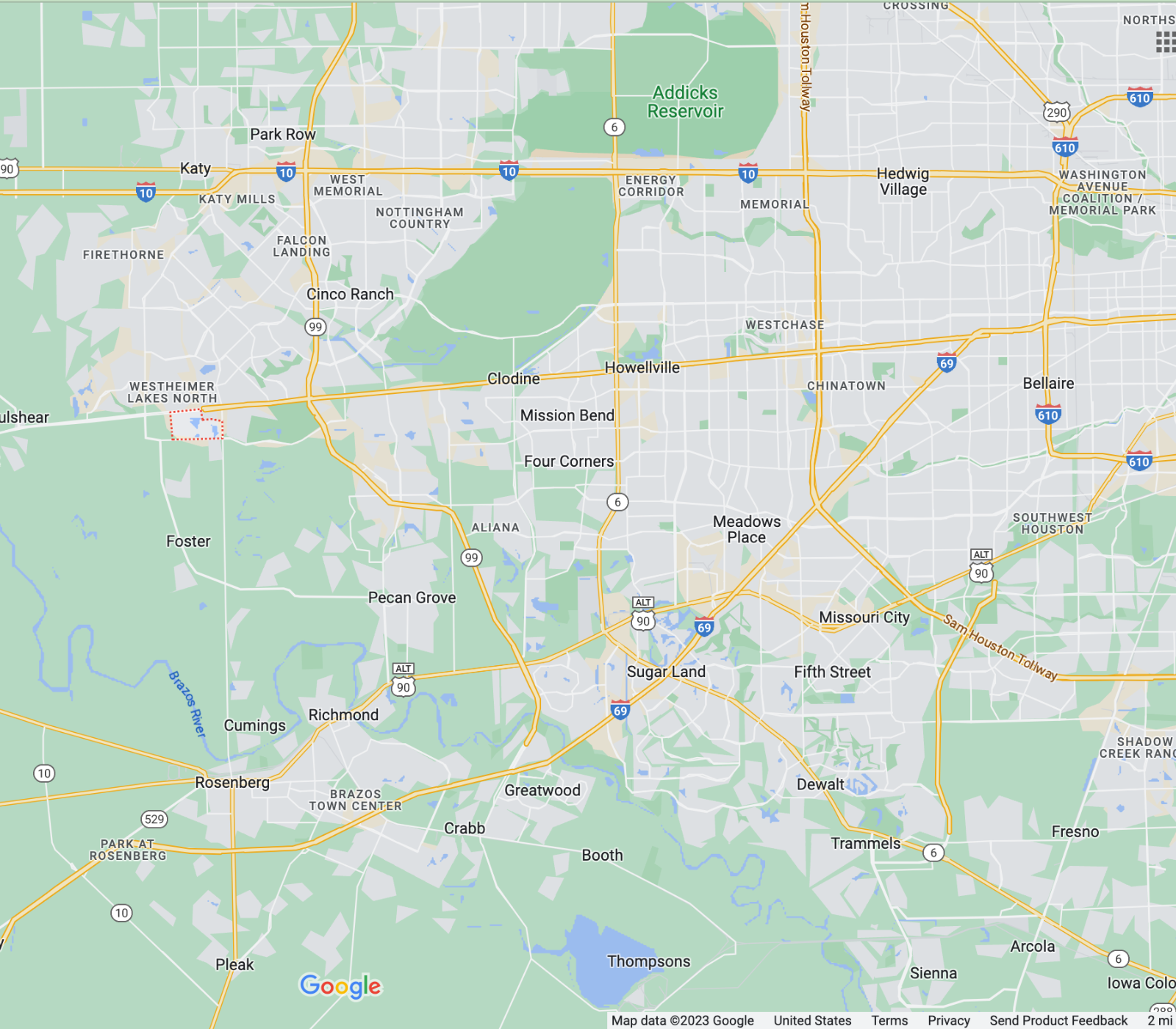 Westheimer Lakes (Master Planned) Map