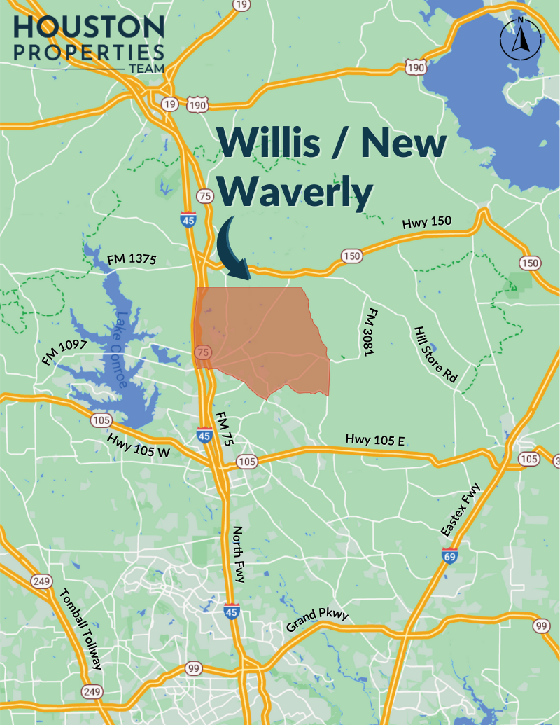 Willis/New Waverly Map