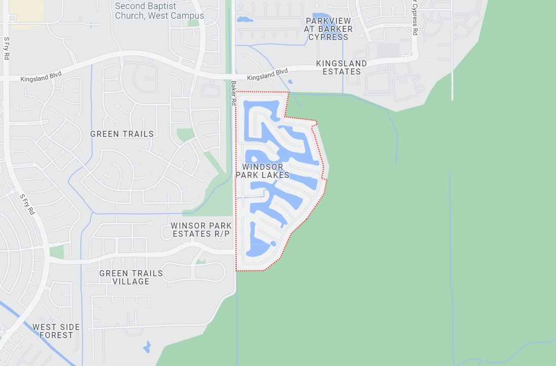 Map of Windsor Park Lakes