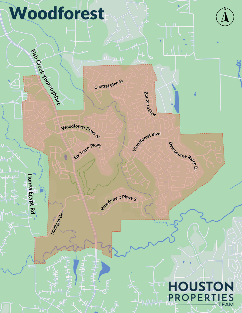 Map of Woodforest Development (Master Planned)