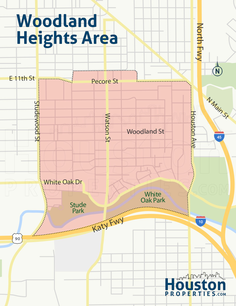 Map of Woodland Heights